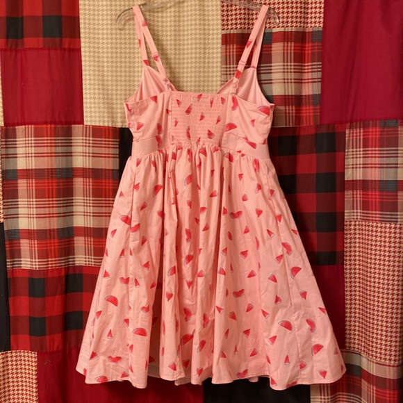 Torrid watermelon pinup girl style tie front poplin dress 00X - Picture 7 of 8